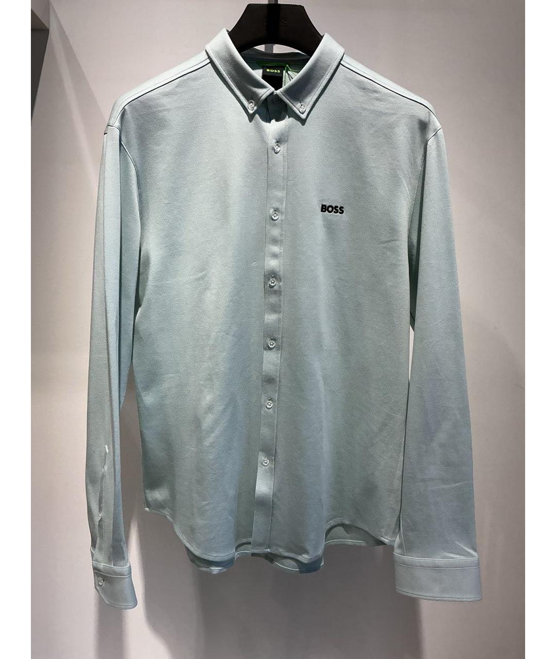 HUGO BOSS Бирюзовая хлопковая кэжуал рубашка, фото 4
