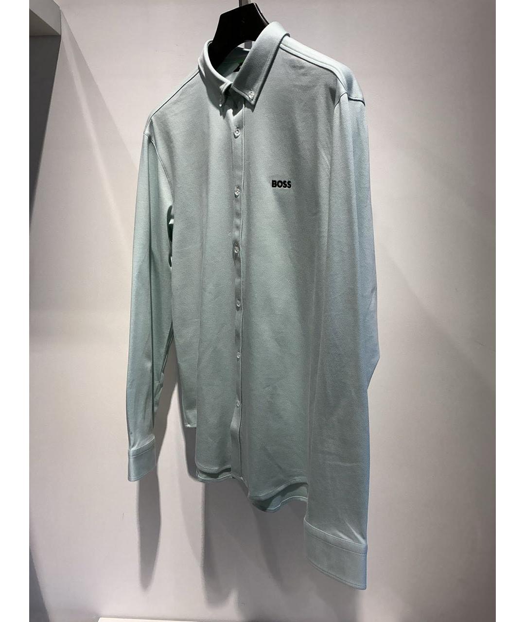 HUGO BOSS Бирюзовая хлопковая кэжуал рубашка, фото 2