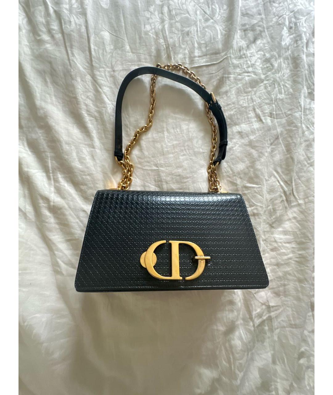 CHRISTIAN DIOR Темно-синяя кожаная сумка через плечо, фото 4