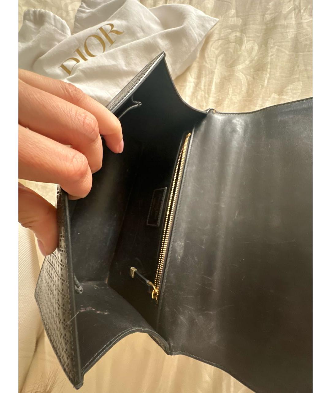 CHRISTIAN DIOR Темно-синяя кожаная сумка через плечо, фото 3