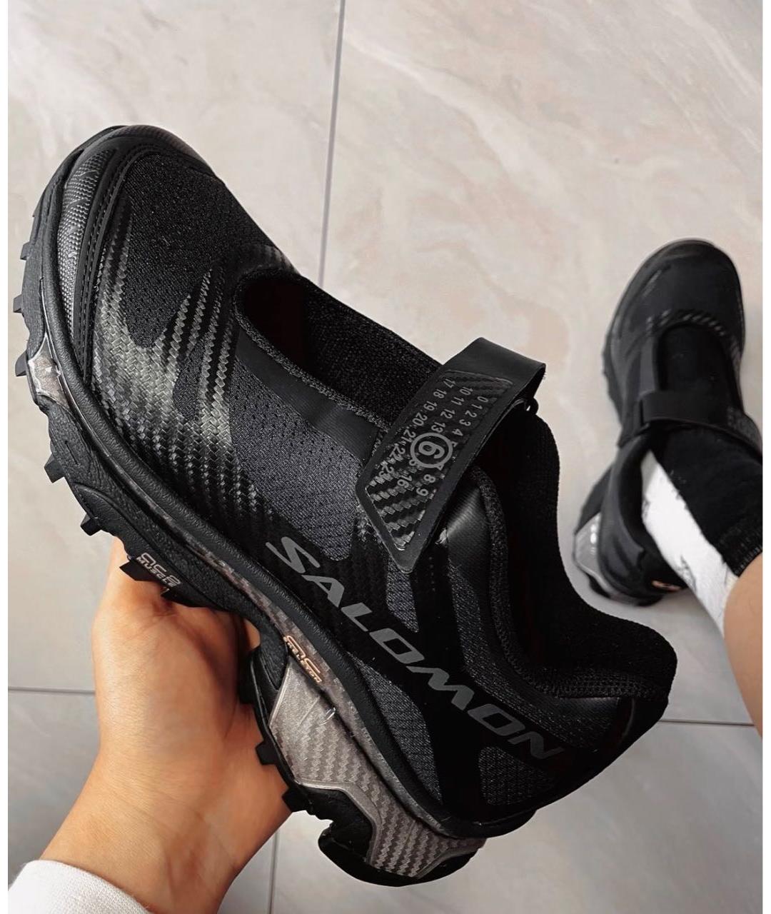 MM6 MAISON MARGIELA Черные текстильные низкие кроссовки / кеды, фото 5