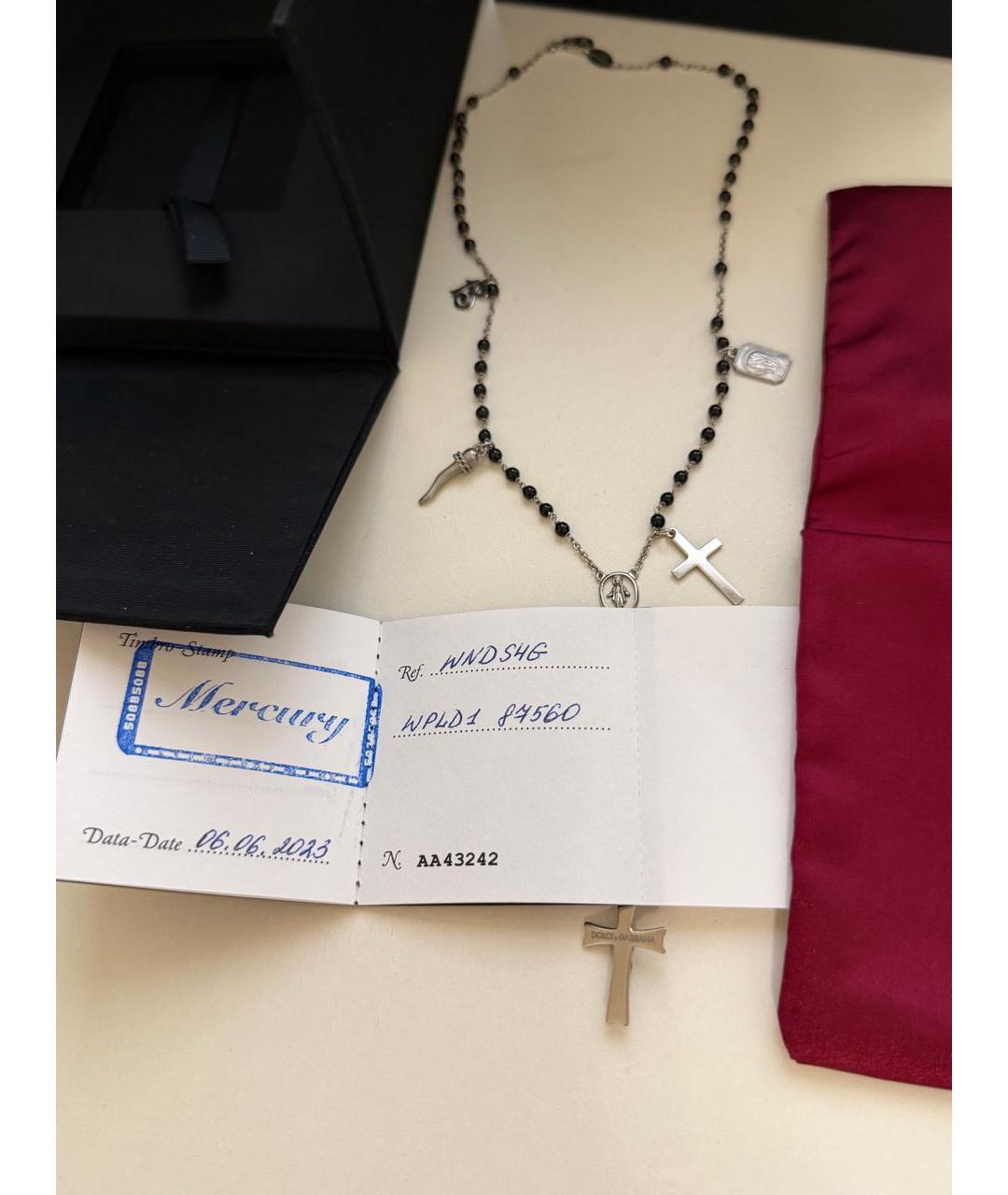 DOLCE&GABBANA Черное колье из белого золота, фото 8