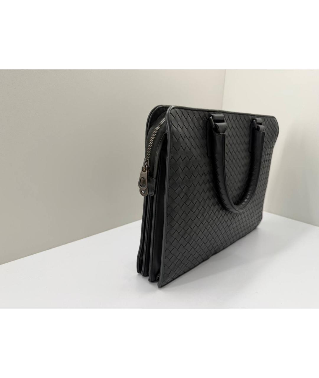 BOTTEGA VENETA Серый кожаный портфель, фото 6