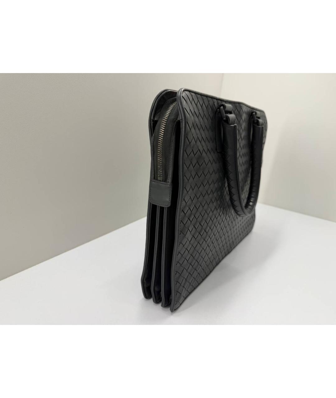 BOTTEGA VENETA Серый кожаный портфель, фото 3