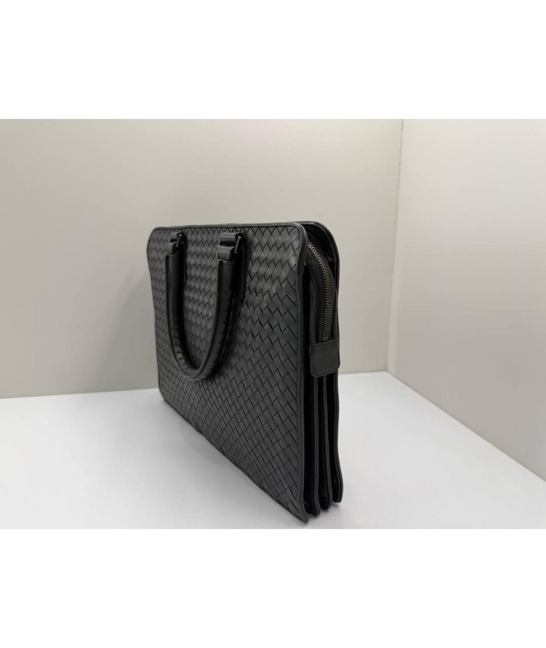 BOTTEGA VENETA Серый кожаный портфель, фото 7