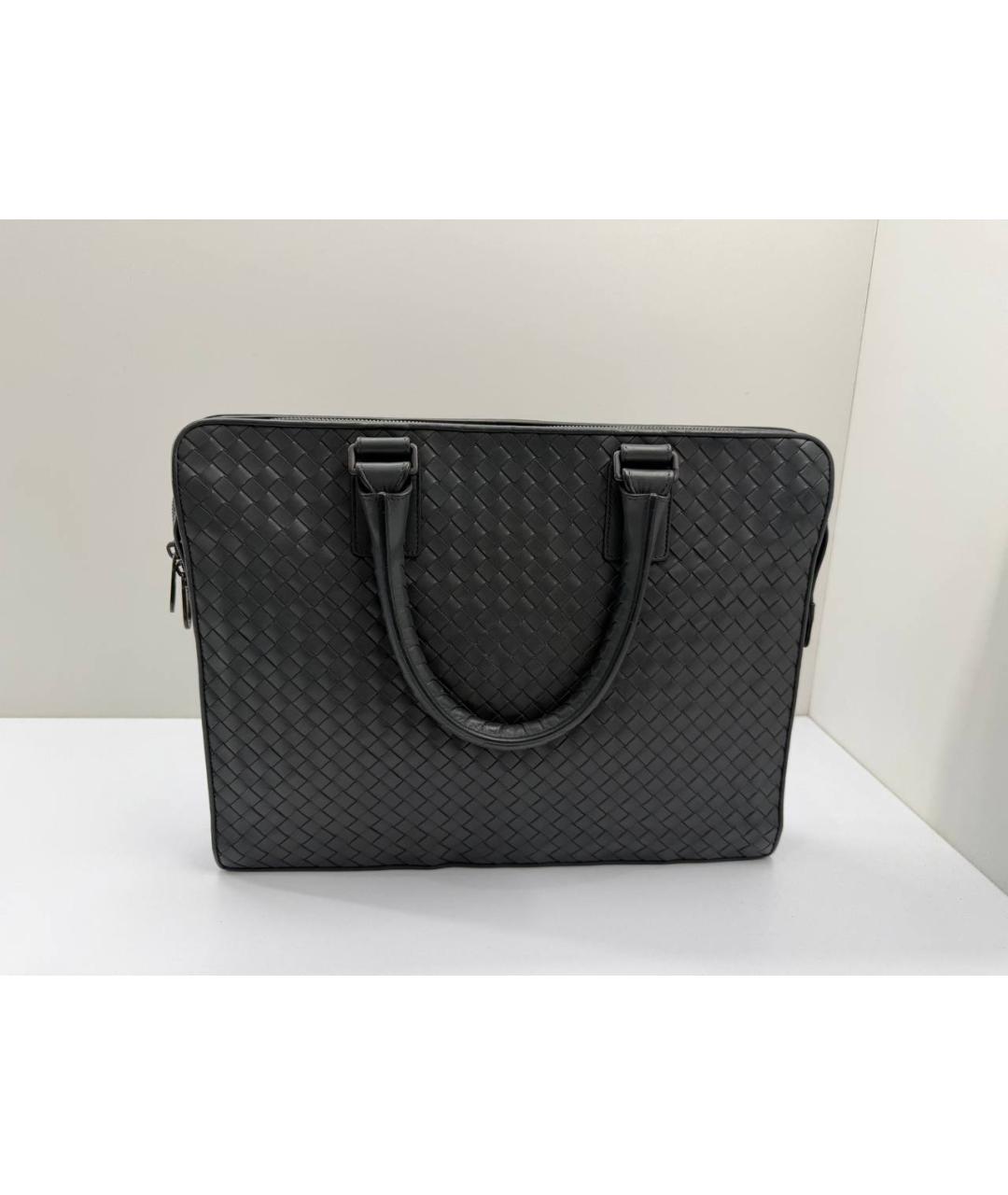 BOTTEGA VENETA Серый кожаный портфель, фото 5