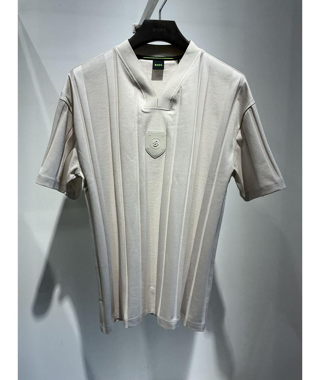 HUGO BOSS Бежевая хлопковая футболка, фото 2