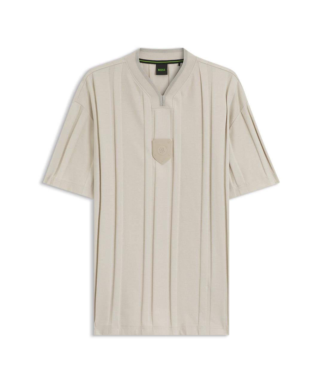 HUGO BOSS Бежевая хлопковая футболка, фото 1