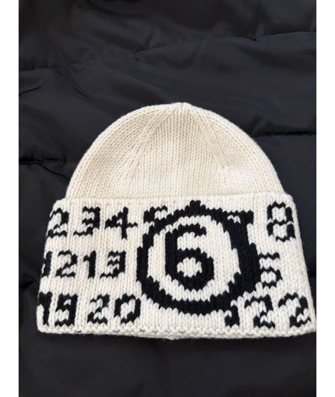 MM6 MAISON MARGIELA Белая шерстяная шапка, фото 7