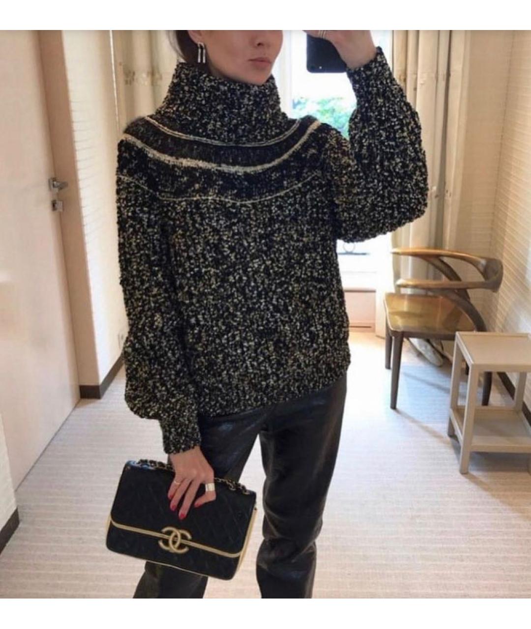 CHANEL Черный шерстяной джемпер / свитер, фото 4
