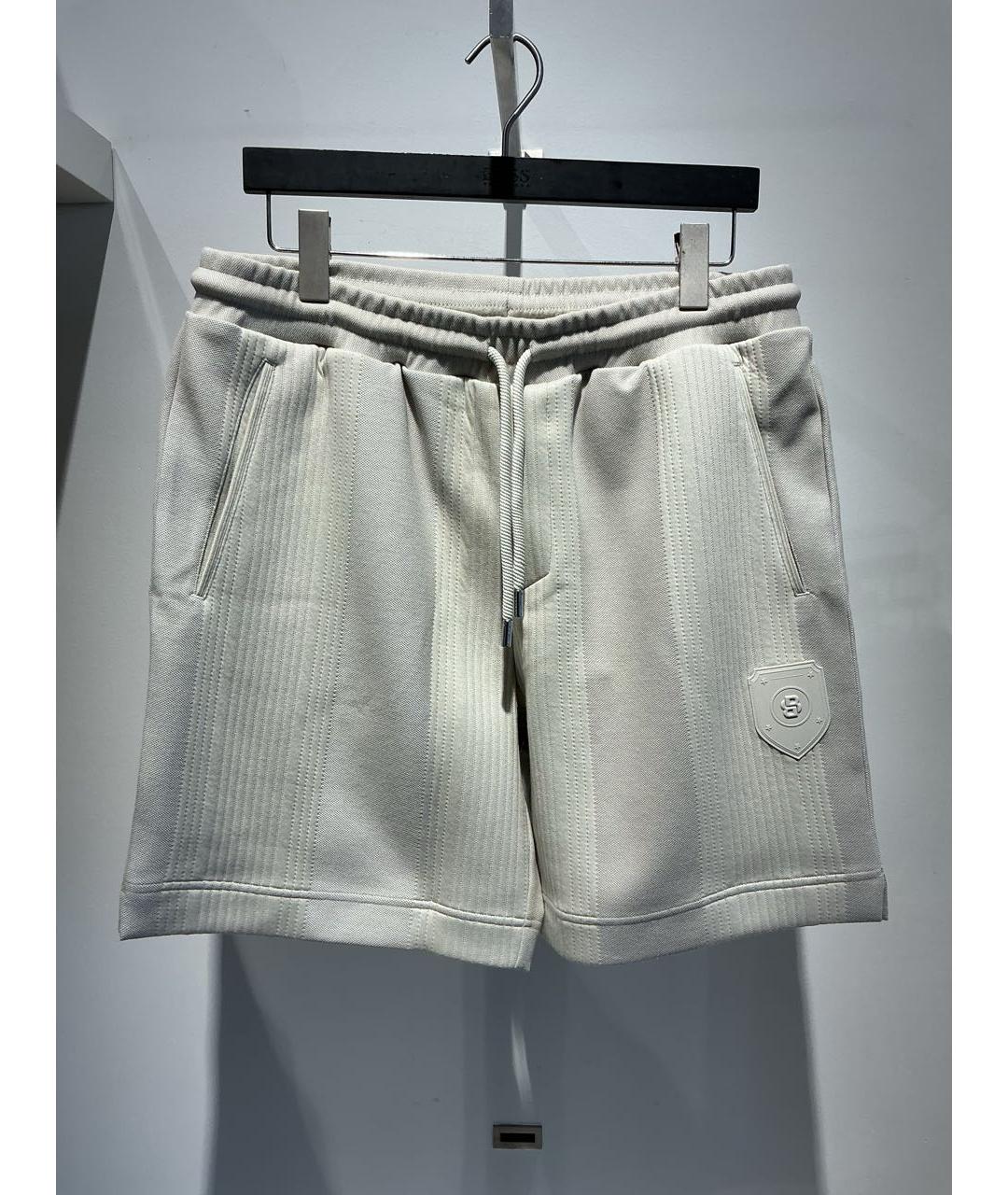 HUGO BOSS Бежевые хлопко-эластановые шорты, фото 4