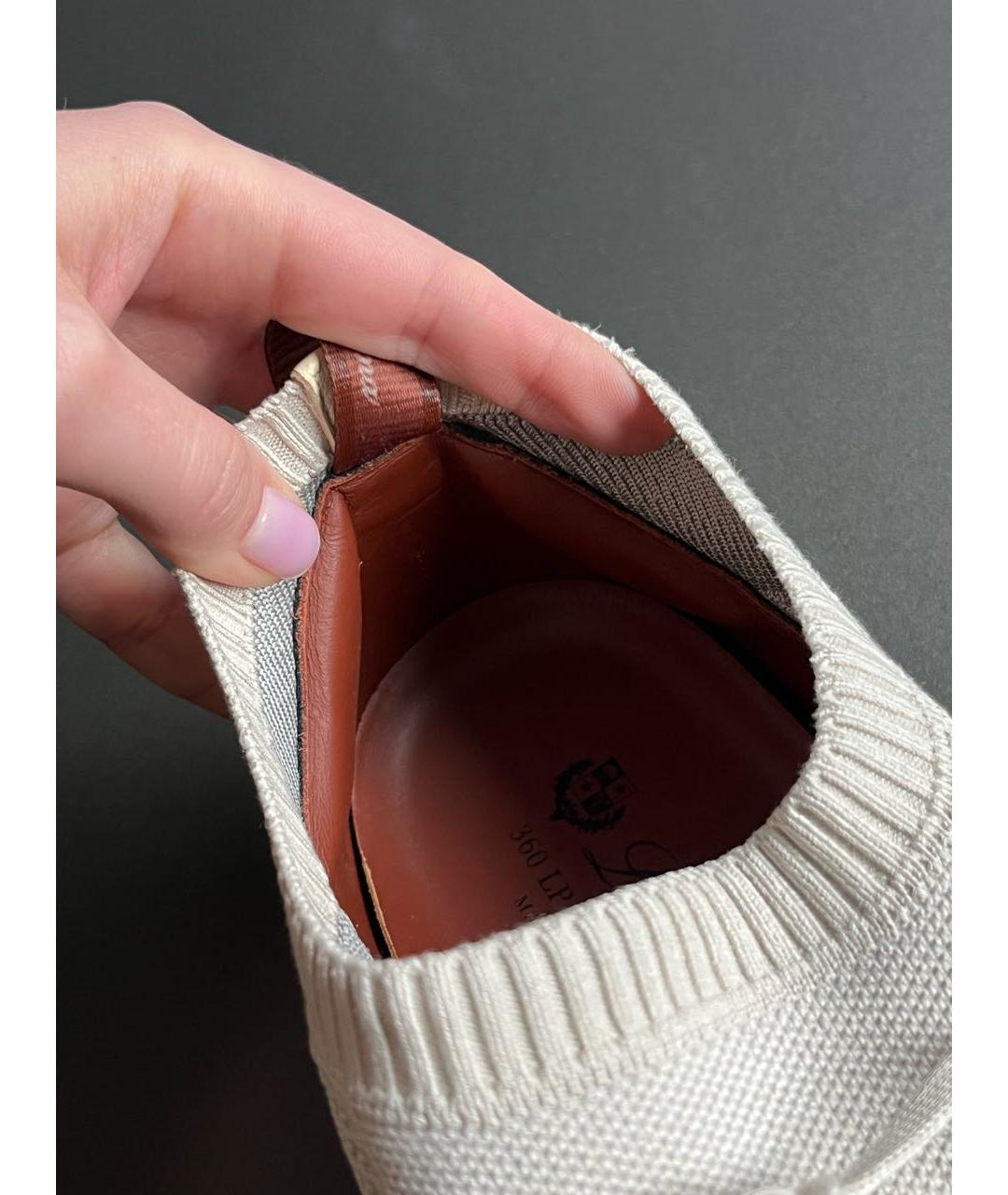 LORO PIANA Бежевые низкие кроссовки / кеды, фото 5