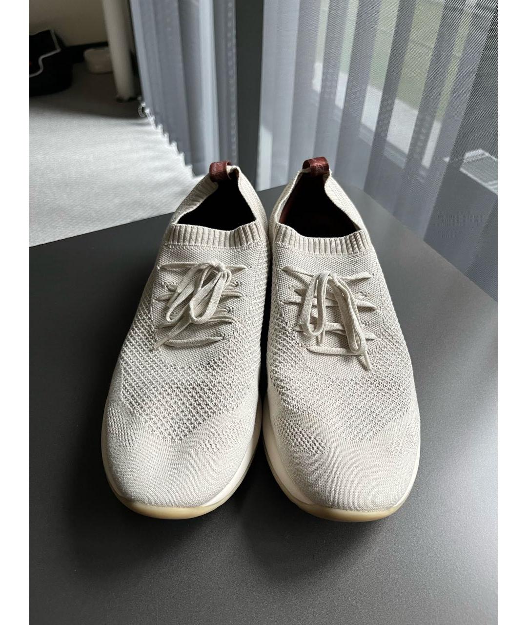 LORO PIANA Бежевые низкие кроссовки / кеды, фото 2