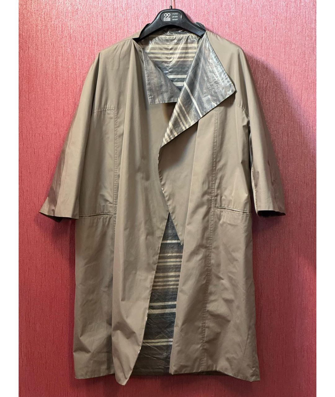 LES COPAINS Антрацитовый полиэстеровый тренч/плащ, фото 8