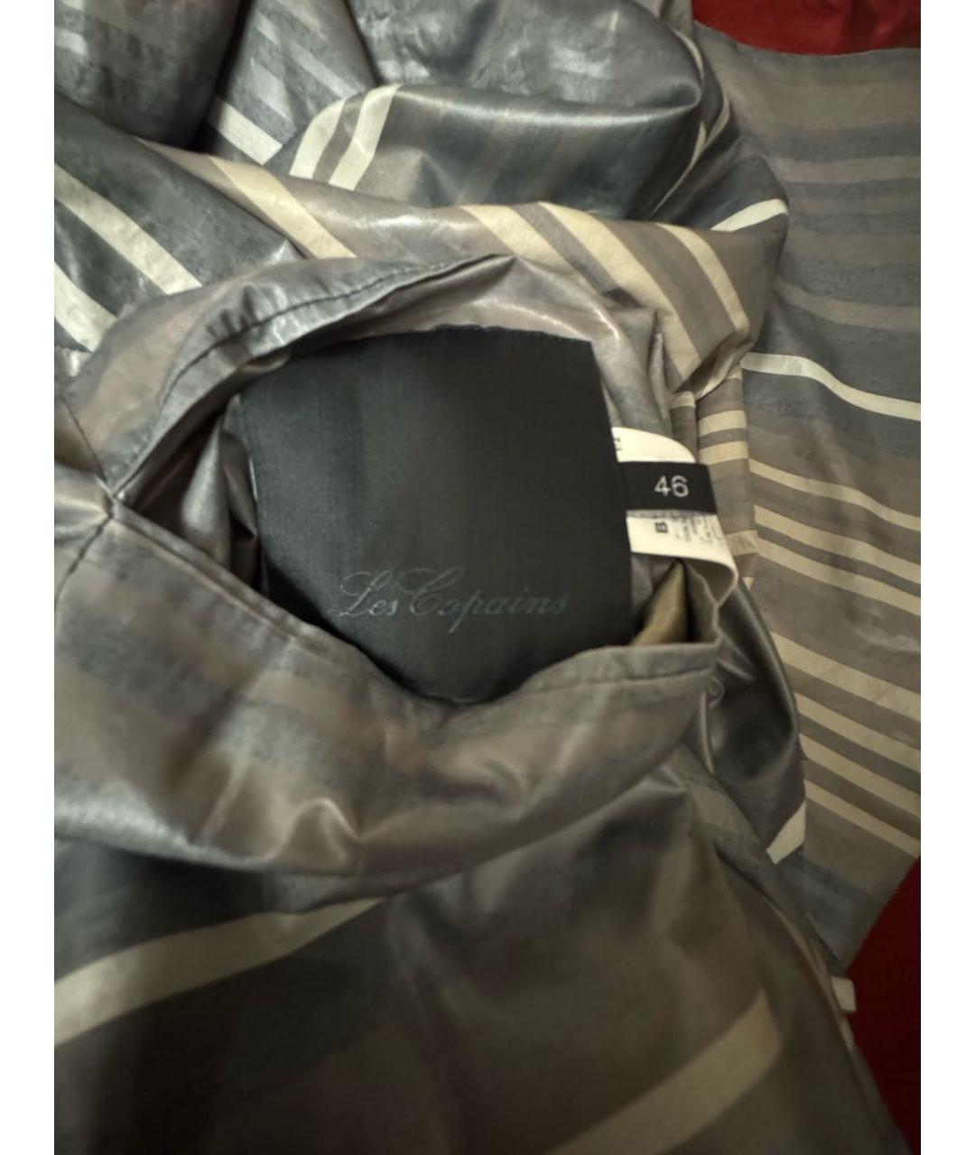 LES COPAINS Антрацитовый полиэстеровый тренч/плащ, фото 5
