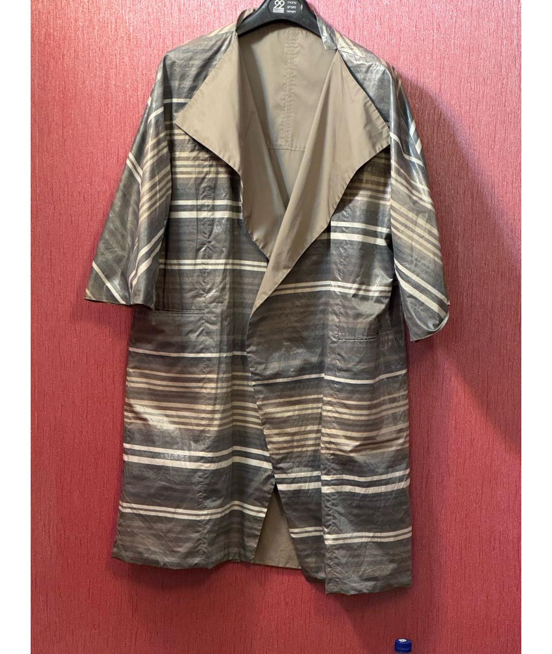 LES COPAINS Антрацитовый полиэстеровый тренч/плащ, фото 3