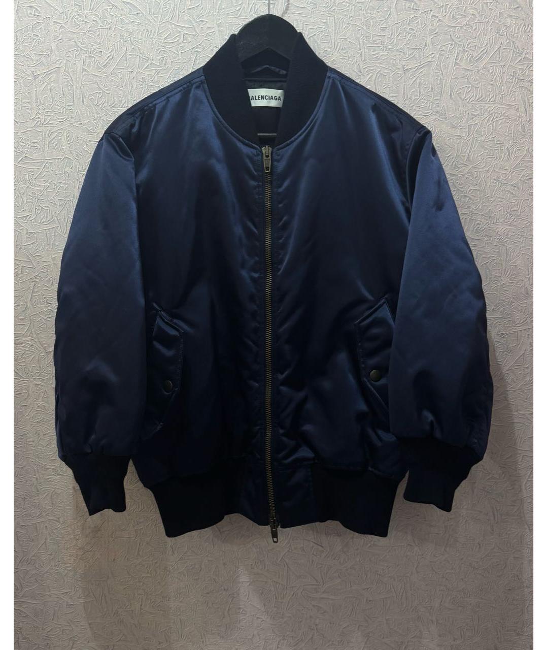 BALENCIAGA Темно-синяя полиамидовая куртка, фото 4