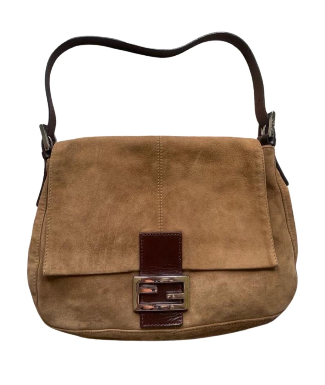 FENDI Коричневая замшевая сумка через плечо, фото 1