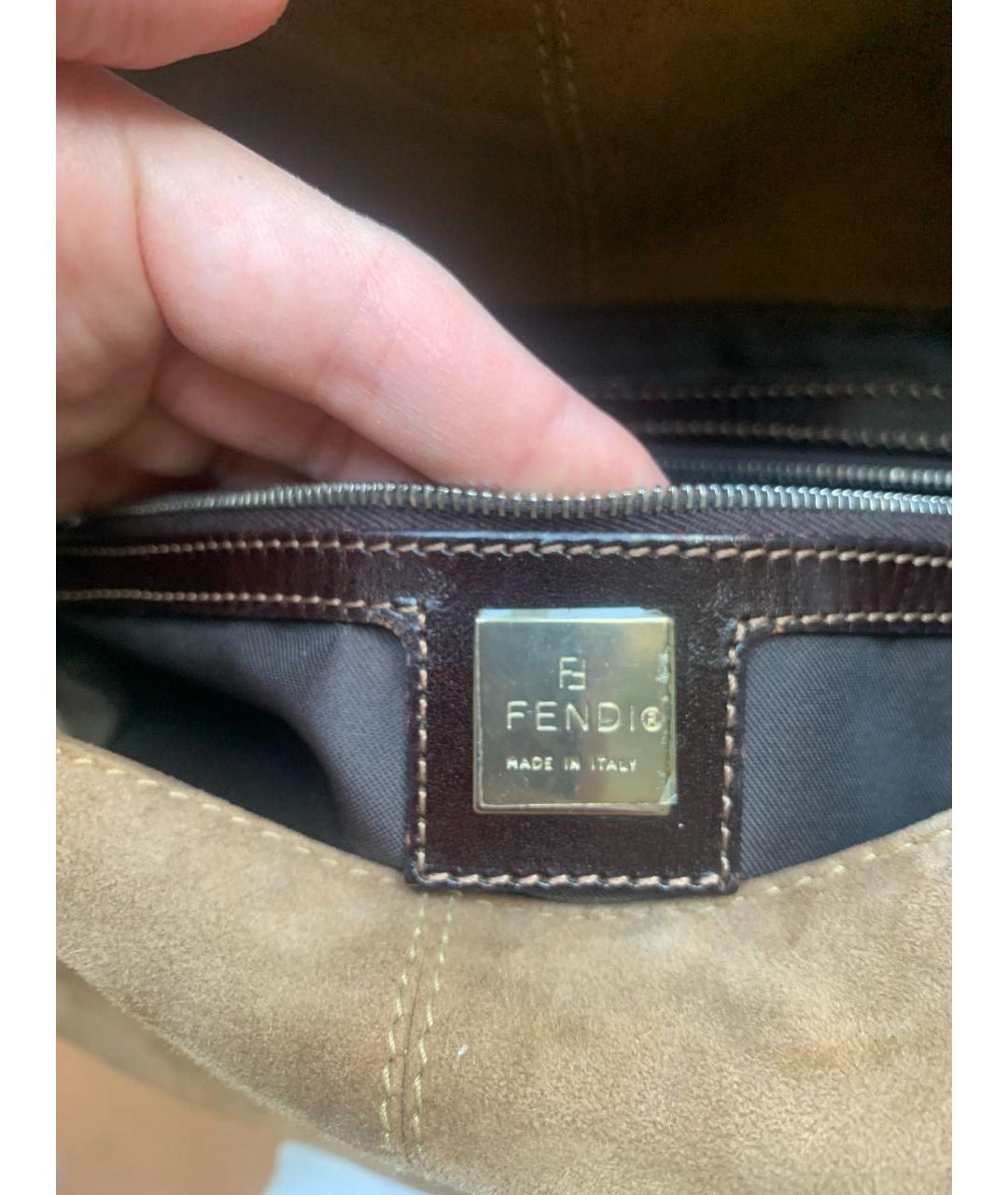 FENDI Коричневая замшевая сумка через плечо, фото 5
