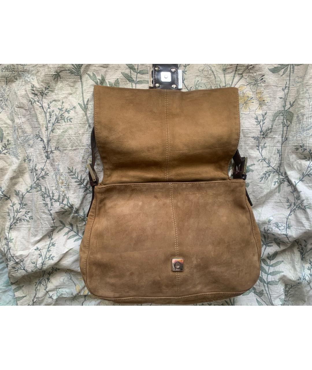 FENDI Коричневая замшевая сумка через плечо, фото 2