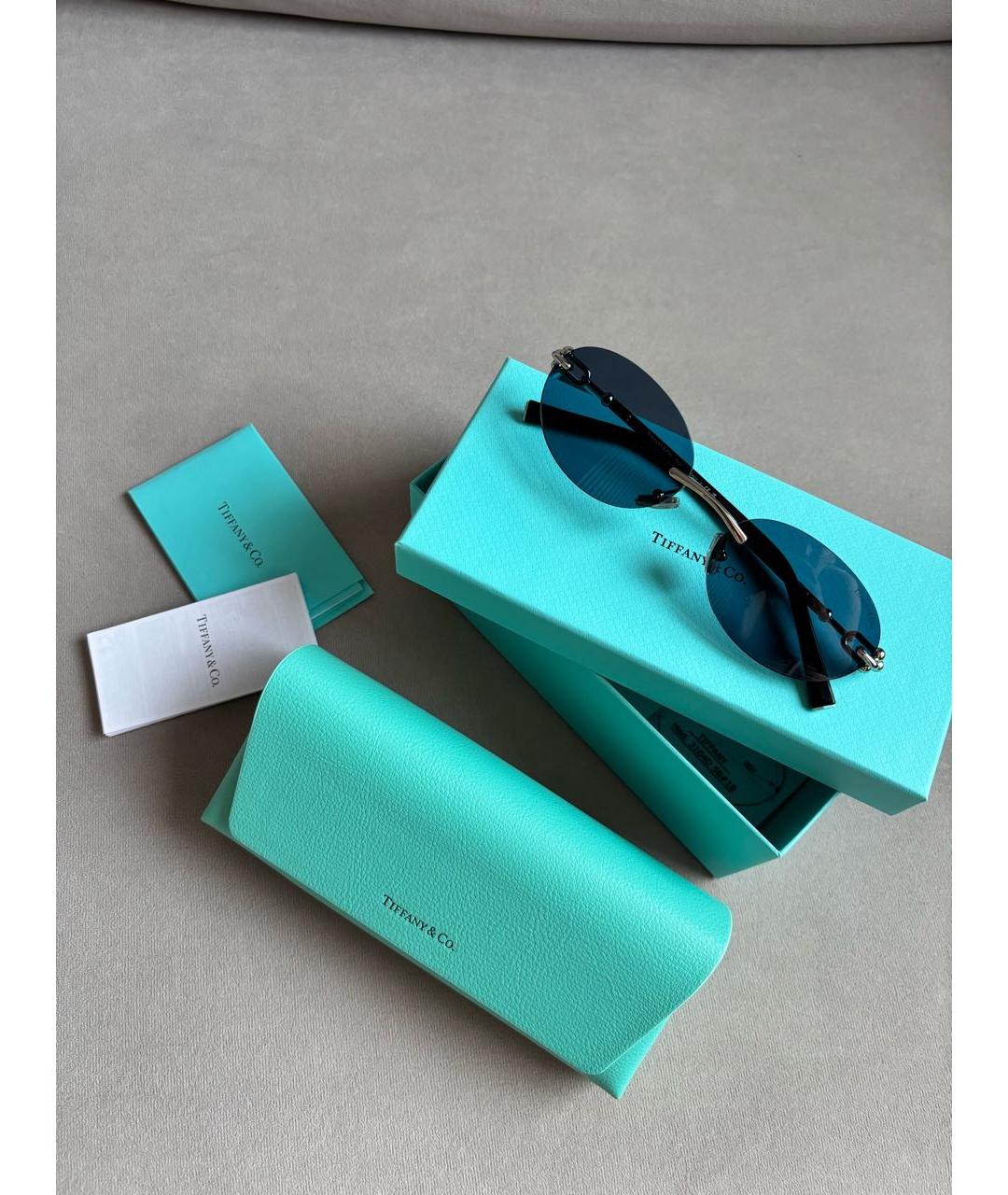 TIFFANY&CO Темно-синие пластиковые солнцезащитные очки, фото 2