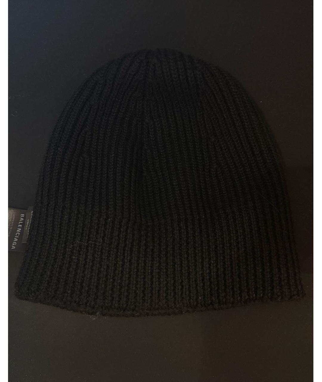 BALENCIAGA Черная шерстяная шапка, фото 2