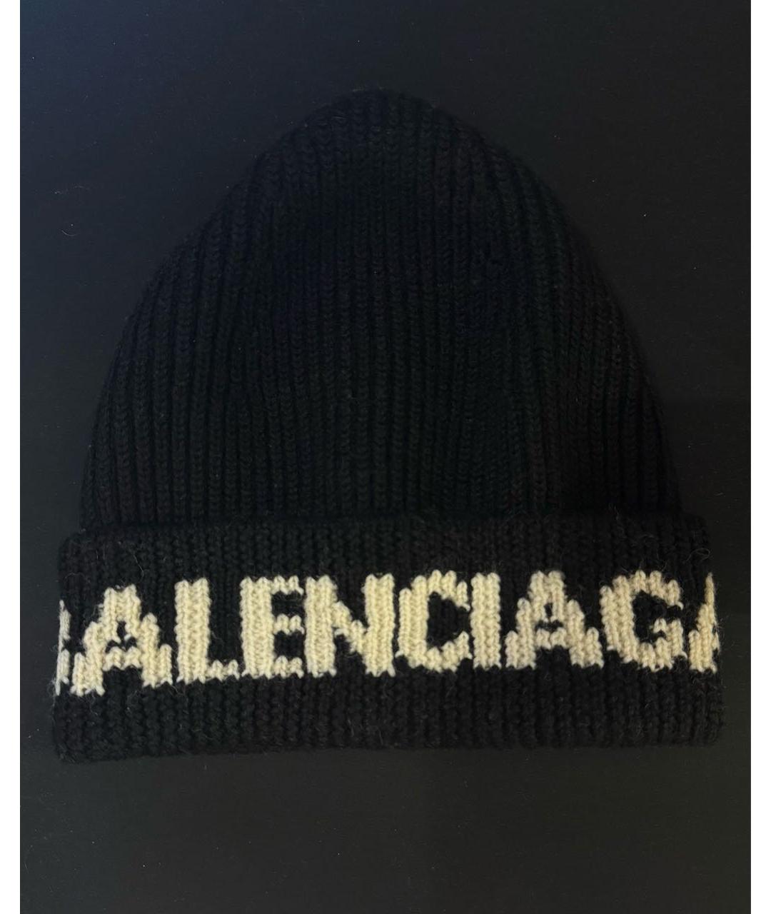 BALENCIAGA Черная шерстяная шапка, фото 3