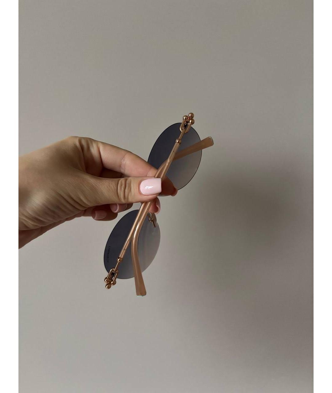 TIFFANY&CO Золотые металлические солнцезащитные очки, фото 3