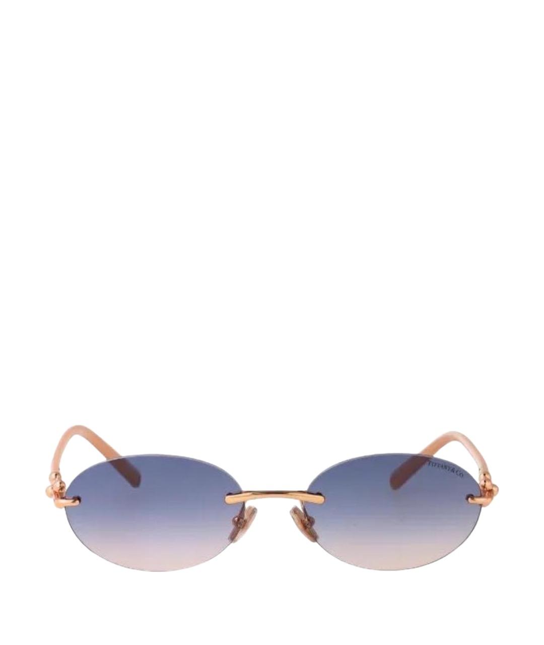 TIFFANY&CO Золотые металлические солнцезащитные очки, фото 1