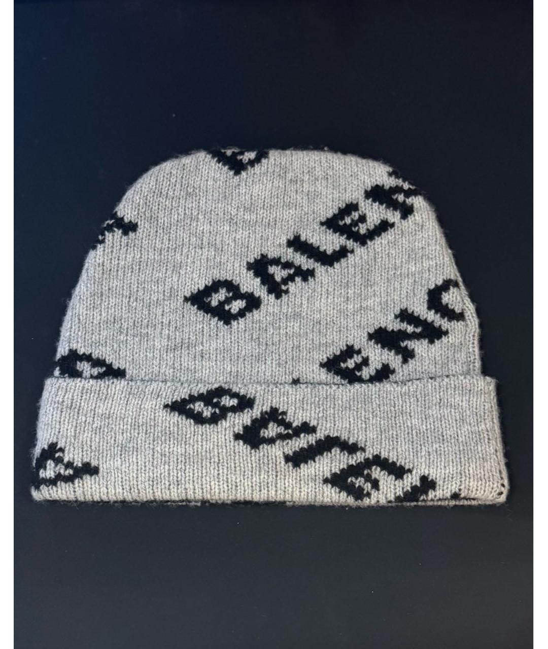 BALENCIAGA Серая шерстяная шапка, фото 3