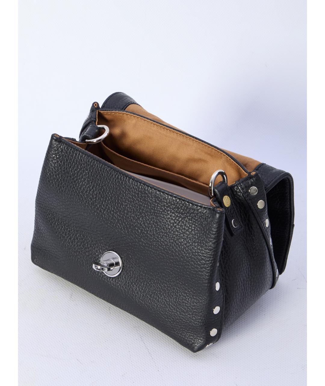 ZANELLATO Черная кожаная сумка с короткими ручками, фото 4