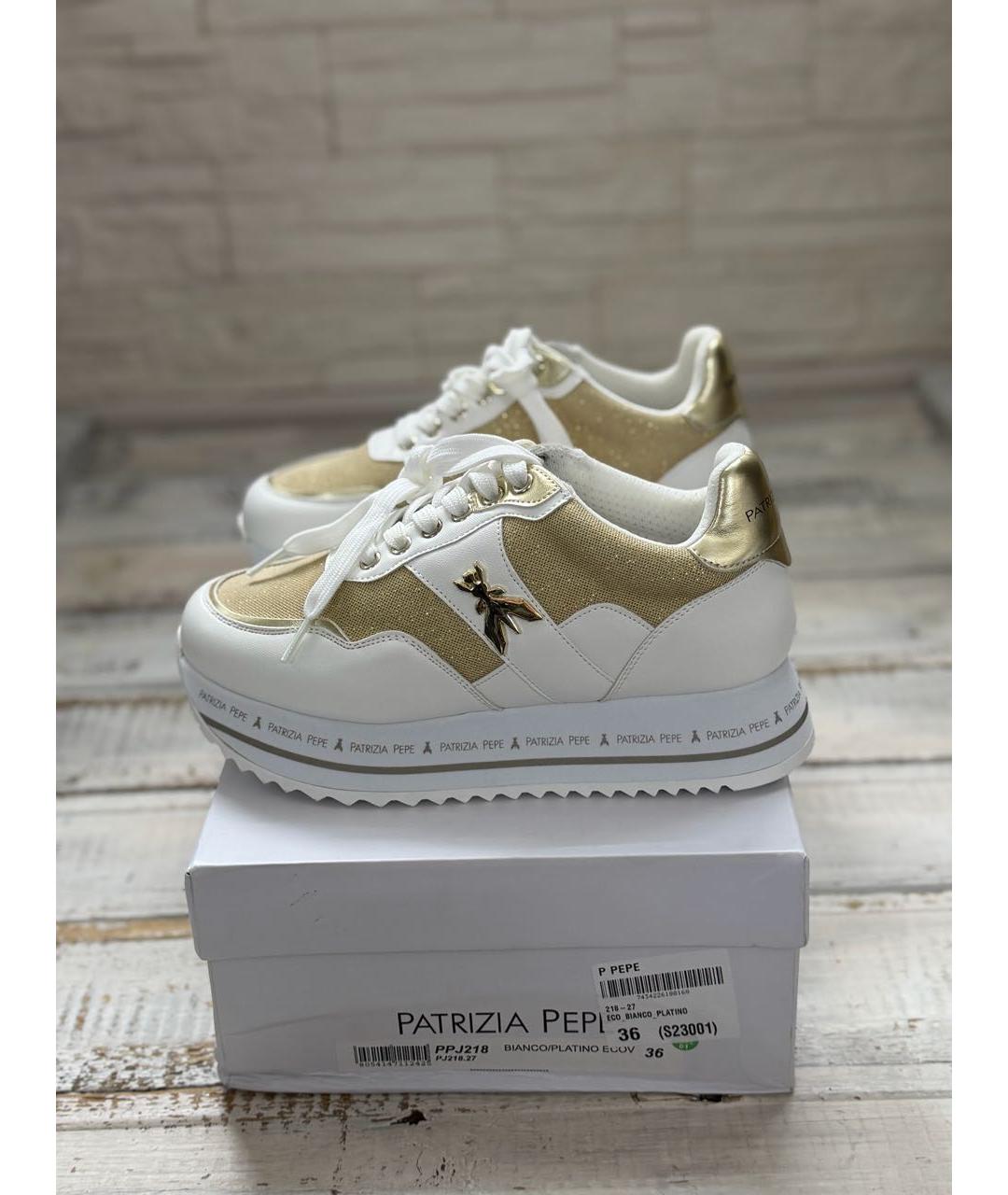 PATRIZIA PEPE Белые кроссовки из искусственной кожи, фото 6