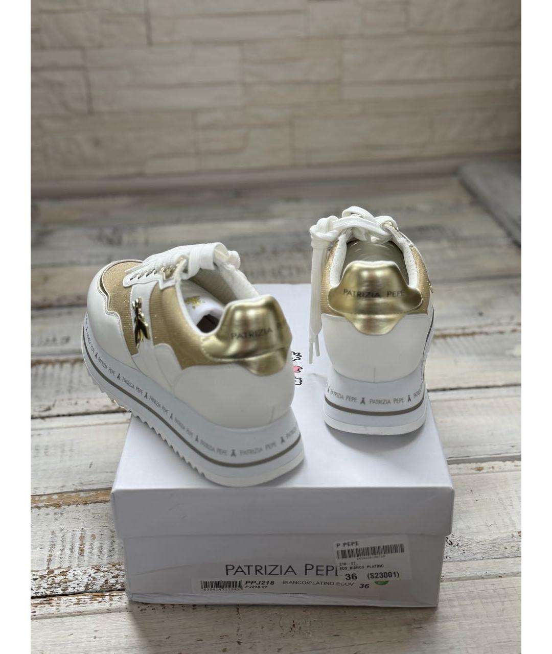 PATRIZIA PEPE Белые кроссовки из искусственной кожи, фото 4