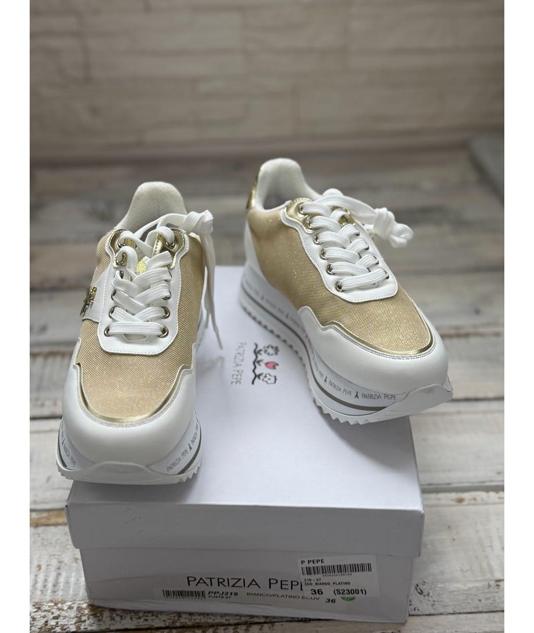 PATRIZIA PEPE Белые кроссовки из искусственной кожи, фото 2