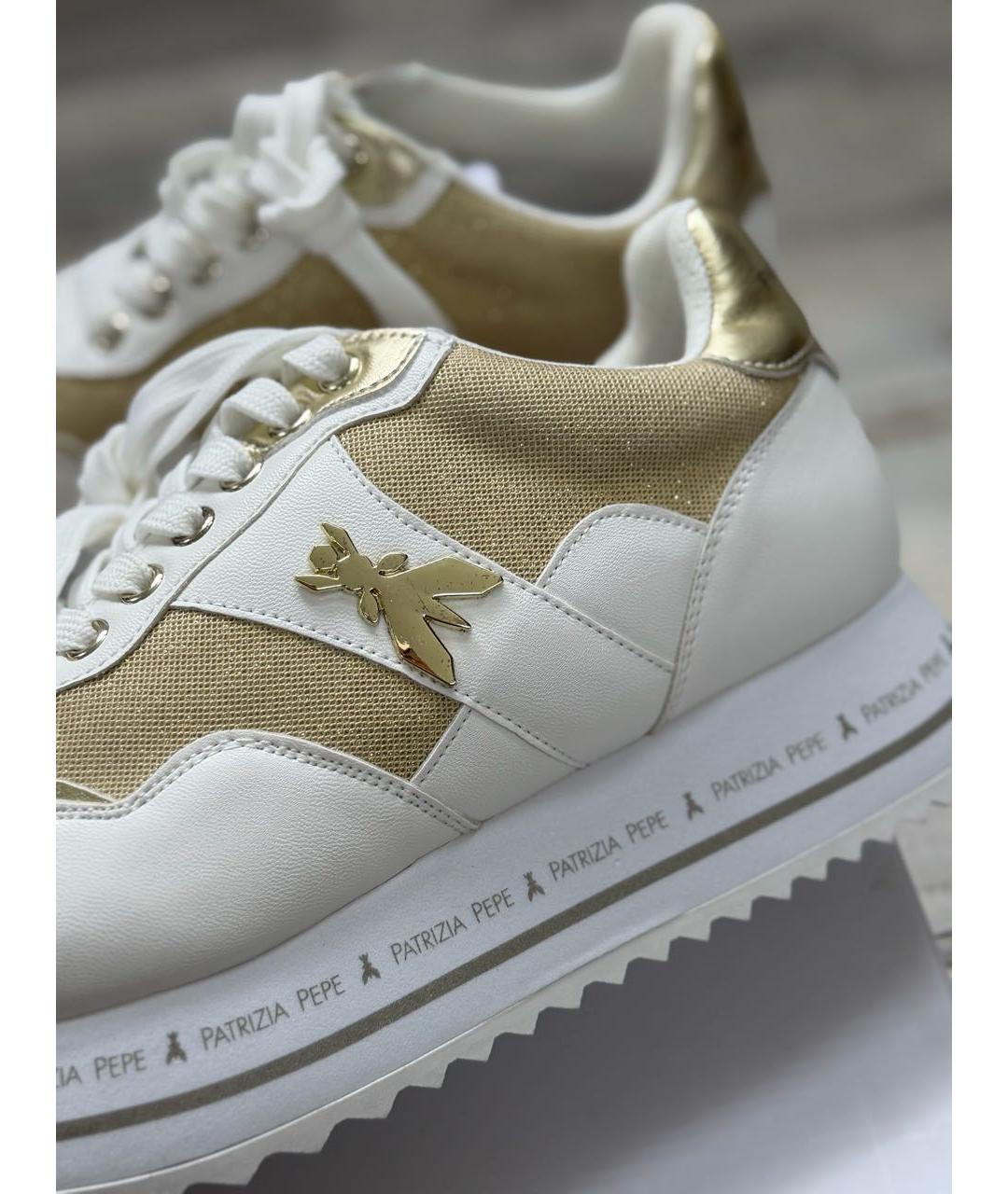 PATRIZIA PEPE Белые кроссовки из искусственной кожи, фото 5