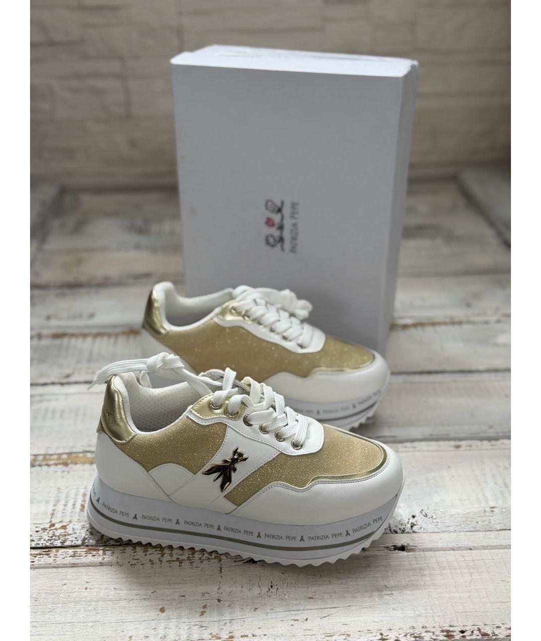PATRIZIA PEPE Белые кроссовки из искусственной кожи, фото 9