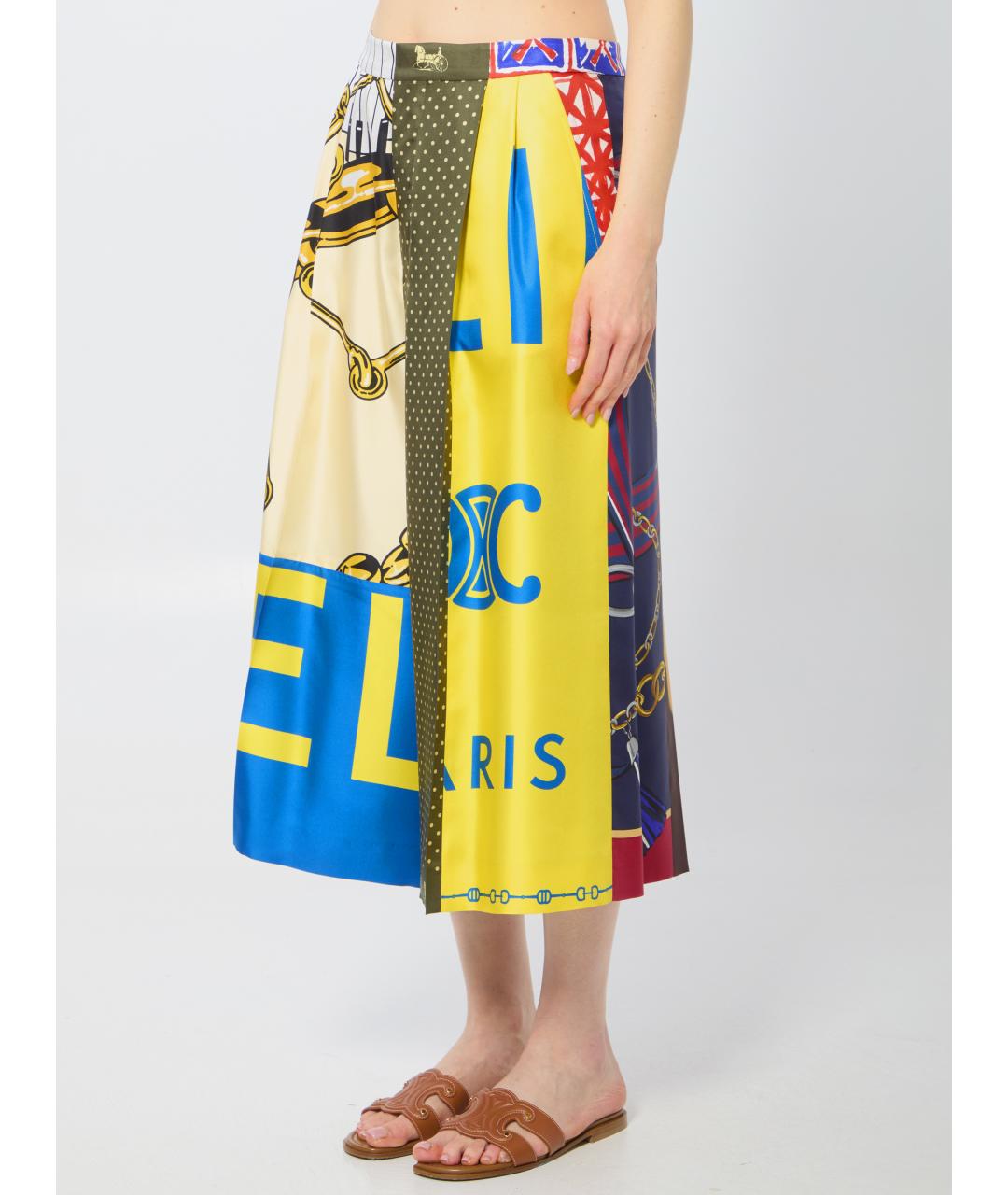 CELINE Мульти шелковые шорты, фото 2