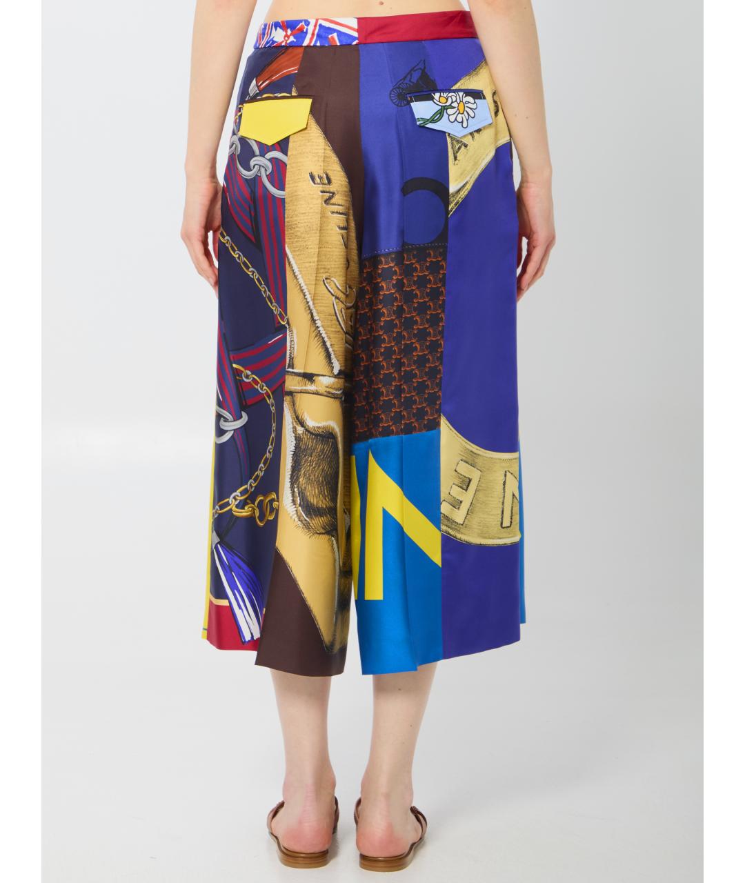 CELINE Мульти шелковые шорты, фото 4