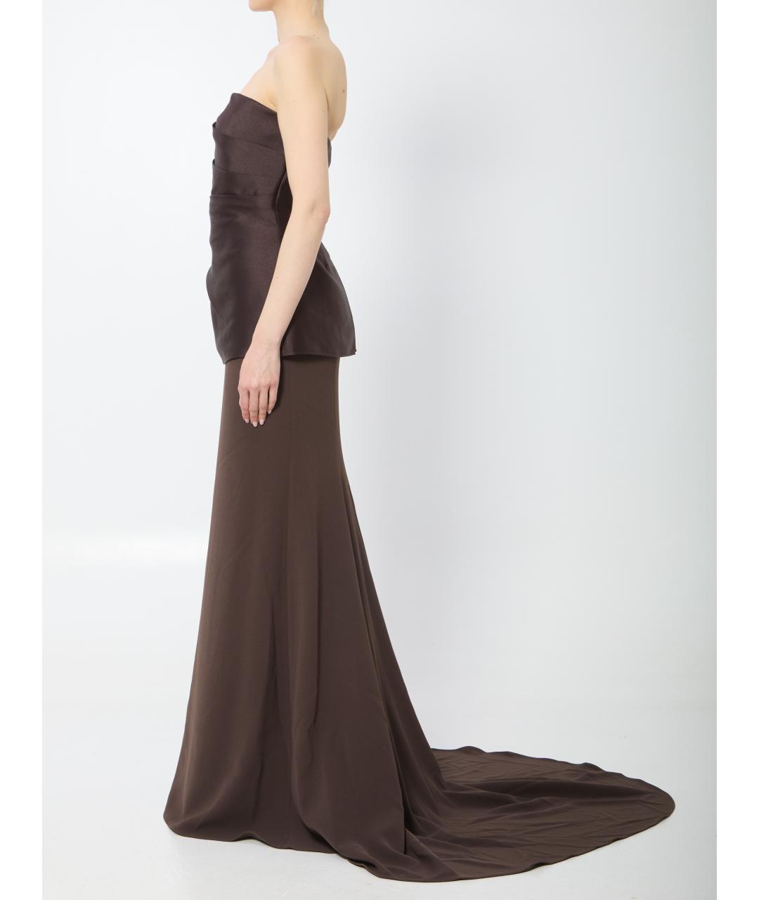 SOLACE LONDON Коричневое полиэстеровое вечернее платье, фото 3