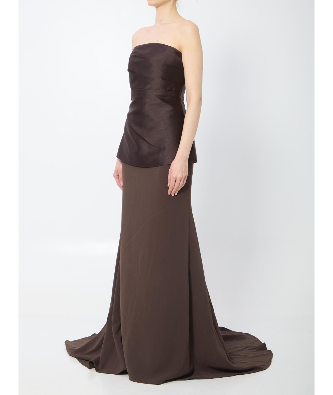 SOLACE LONDON Коричневое полиэстеровое вечернее платье, фото 2