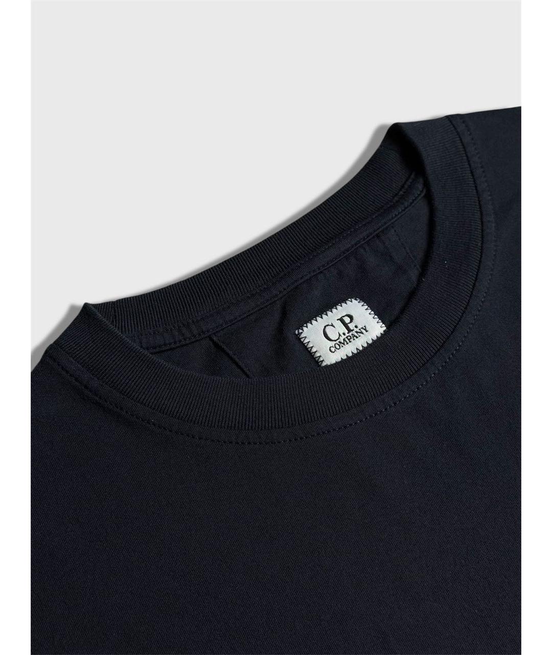 CP COMPANY Темно-синяя хлопковая футболка, фото 3