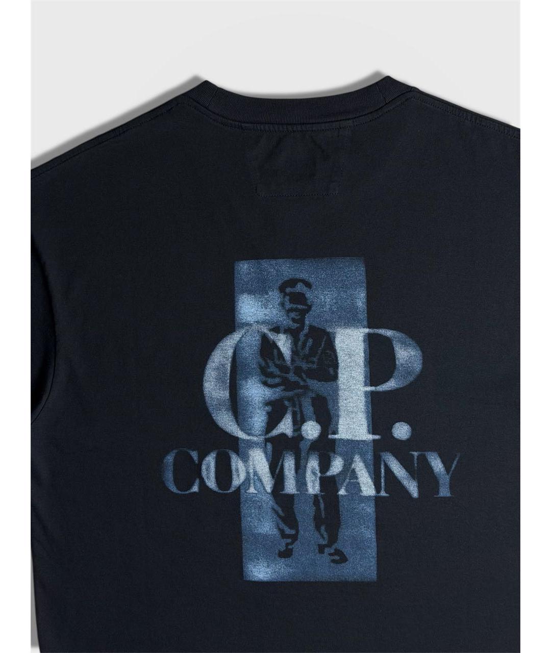CP COMPANY Темно-синяя хлопковая футболка, фото 4