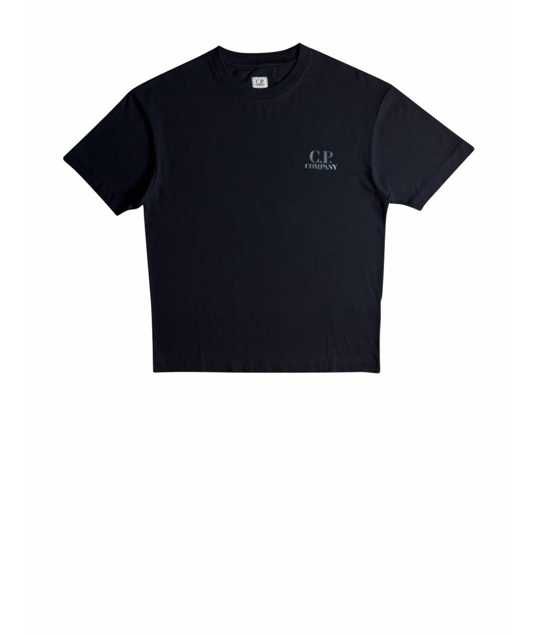 CP COMPANY Темно-синяя хлопковая футболка, фото 1
