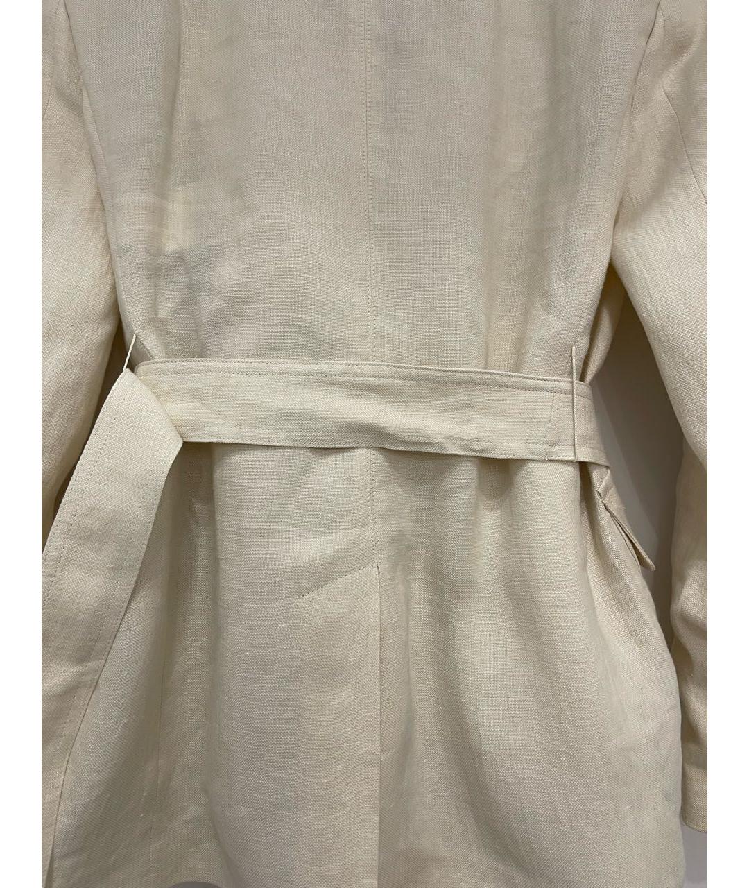 WEEKEND MAX MARA Бежевый льняной жакет/пиджак, фото 4