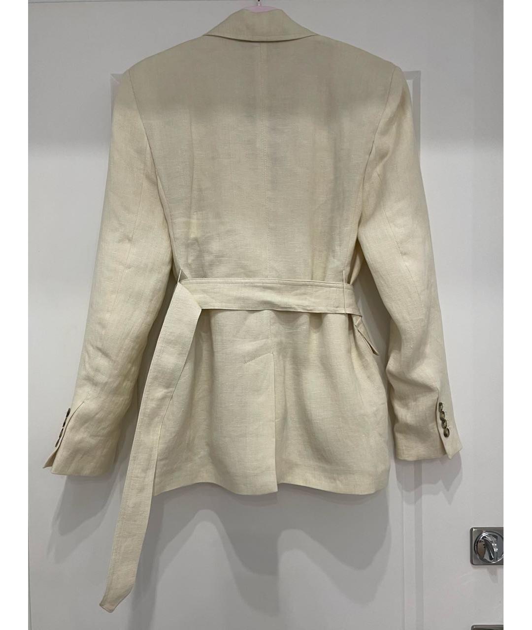 WEEKEND MAX MARA Бежевый льняной жакет/пиджак, фото 2