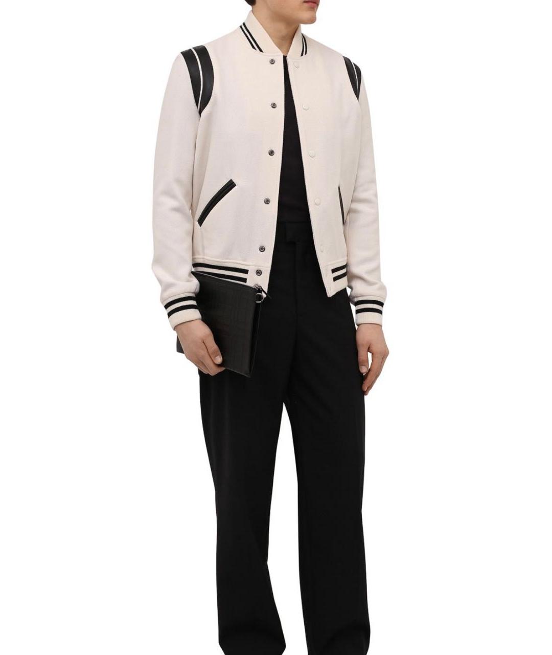 SAINT LAURENT Бежевая шерстяная куртка, фото 3