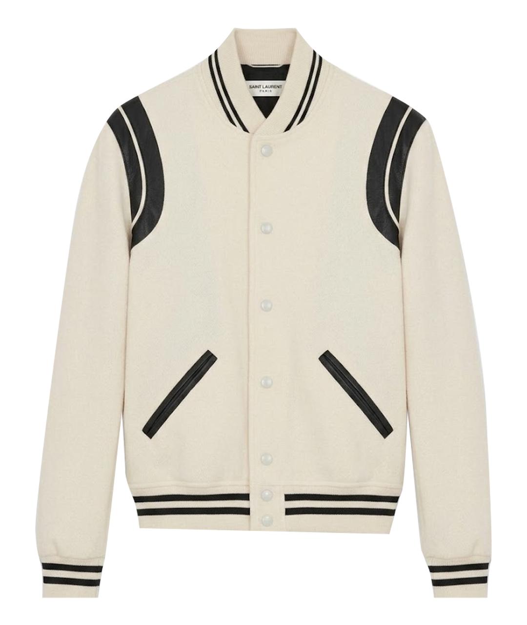 SAINT LAURENT Бежевая шерстяная куртка, фото 1