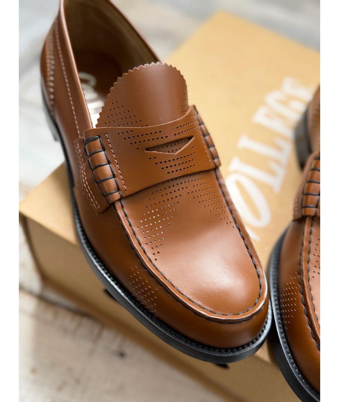 COLLEGE Коричневые кожаные лоферы, фото 5