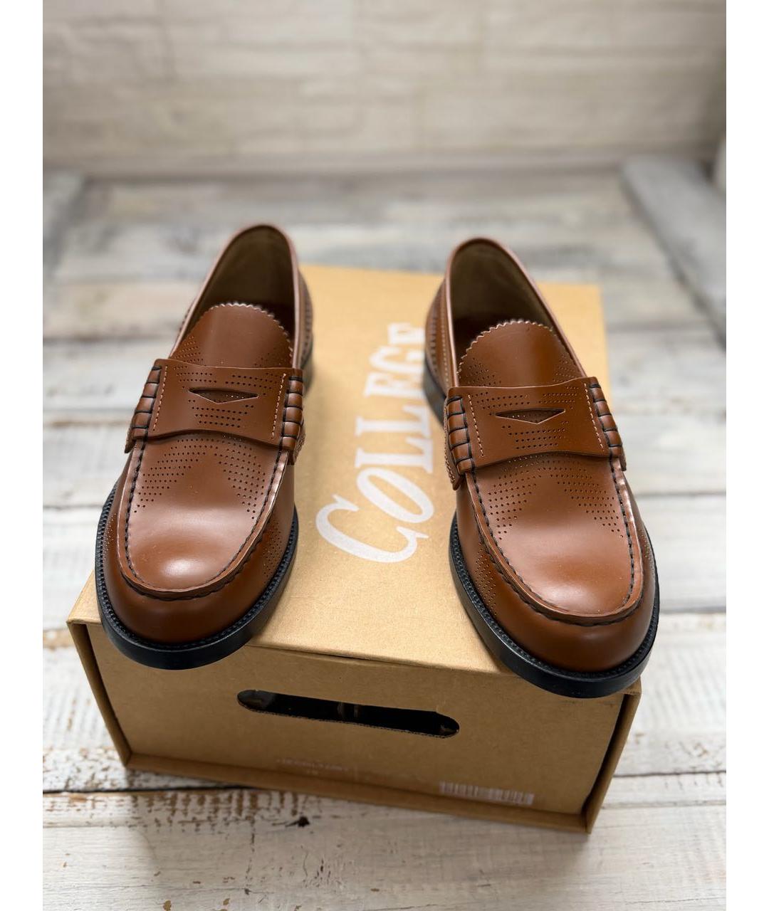 COLLEGE Коричневые кожаные лоферы, фото 2