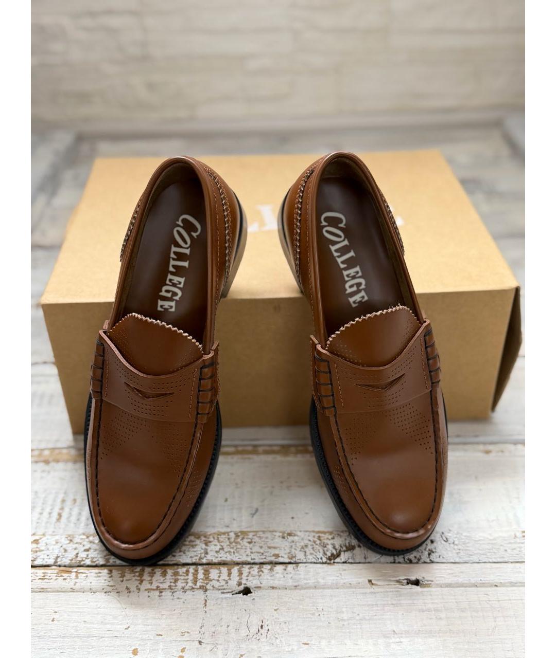 COLLEGE Коричневые кожаные лоферы, фото 3